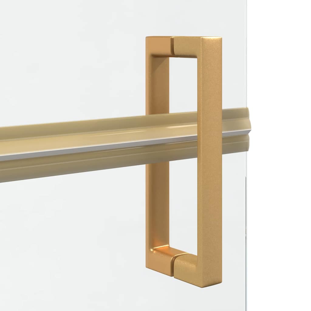 Walk-In Shower Wall Folding Gold 100 x 6.5 x 190 cm