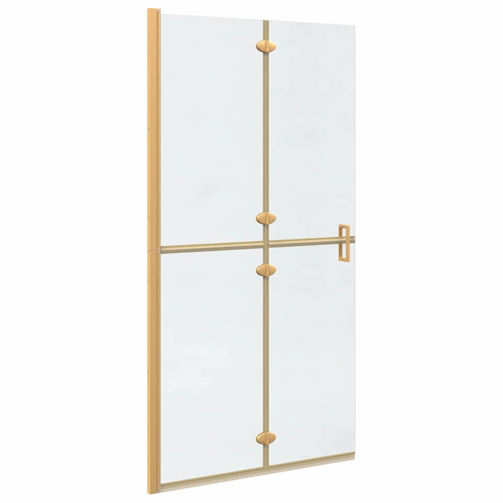Walk-In Shower Wall Folding Gold 100 x 6.5 x 190 cm