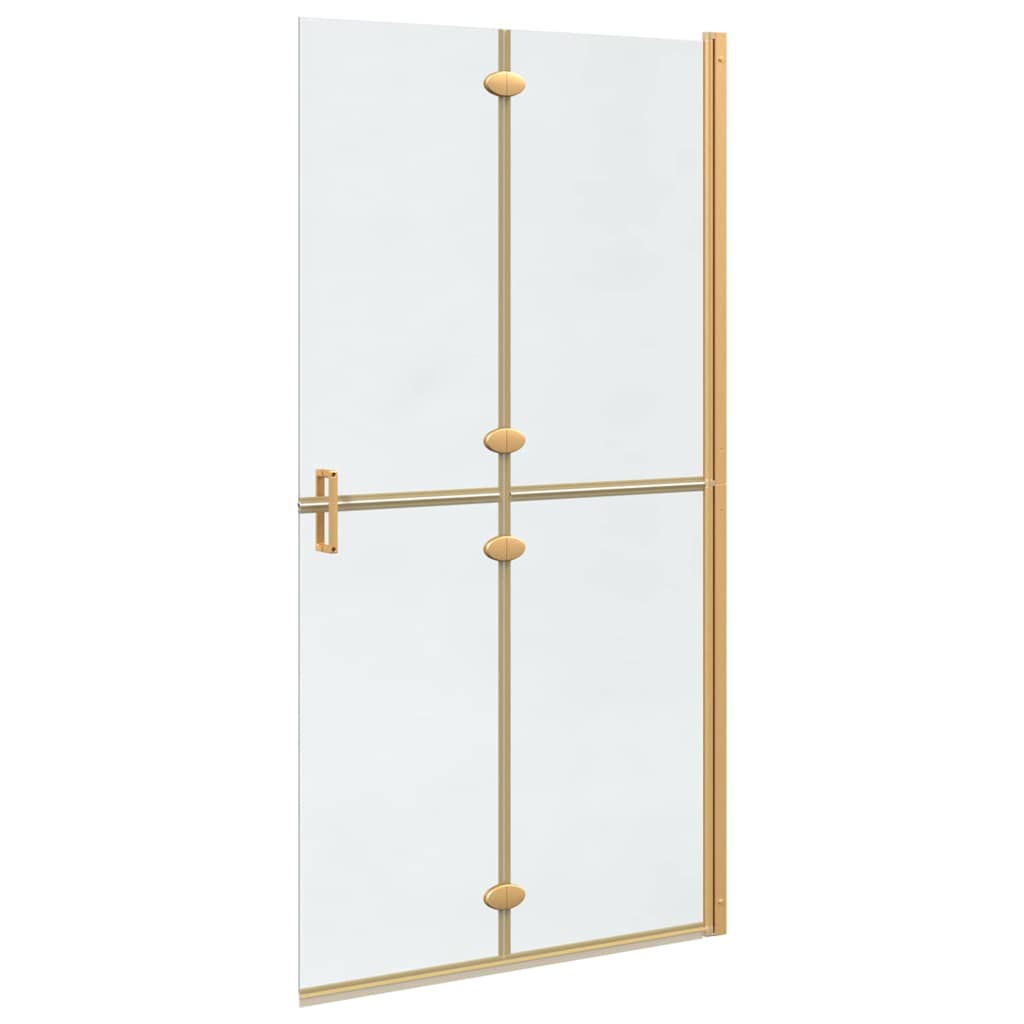 Walk-In Shower Wall Folding Gold 100 x 6.5 x 190 cm