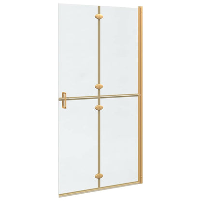 Walk-In Shower Wall Folding Gold 100 x 6.5 x 190 cm
