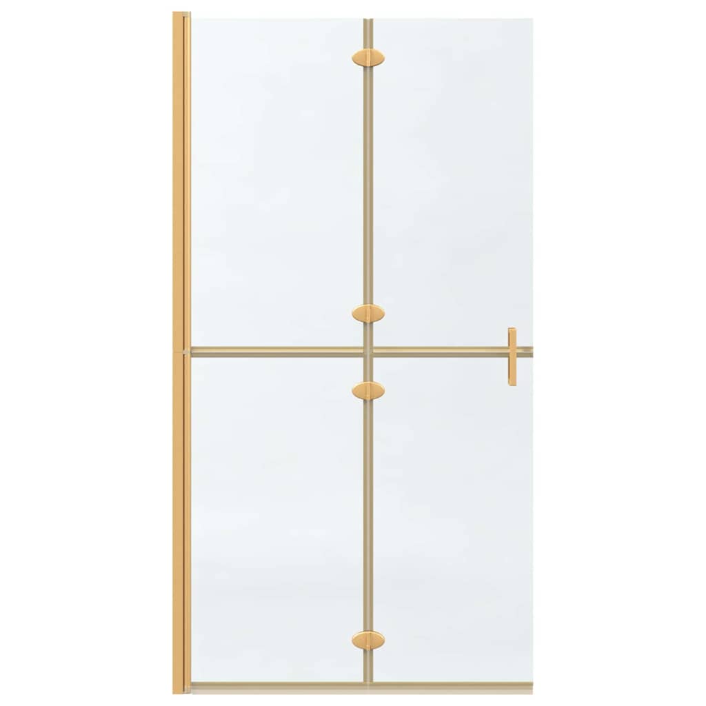 Walk-In Shower Wall Folding Gold 100 x 6.5 x 190 cm