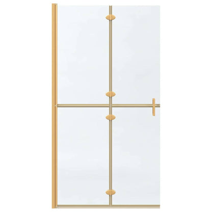 Walk-In Shower Wall Folding Gold 100 x 6.5 x 190 cm