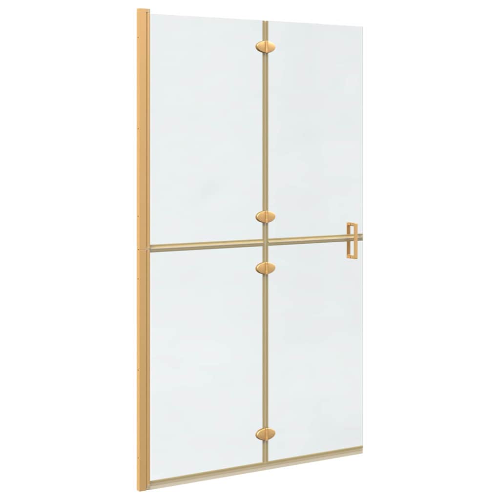 Walk-In Shower Wall Folding Gold 110 x 6.5 x 190 cm