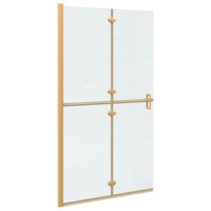 Walk-In Shower Wall Folding Gold 110 x 6.5 x 190 cm