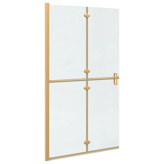 Walk-In Shower Wall Folding Gold 110 x 6.5 x 190 cm