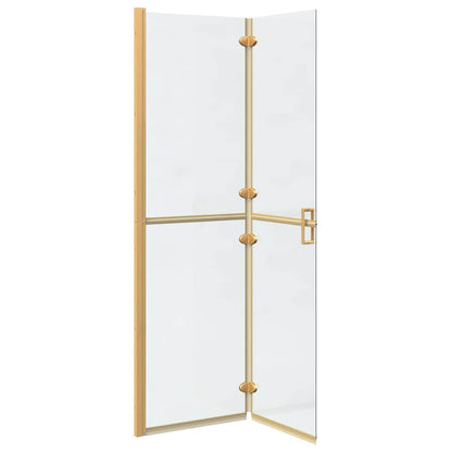 Walk-In Shower Wall Folding Gold 110 x 6.5 x 190 cm