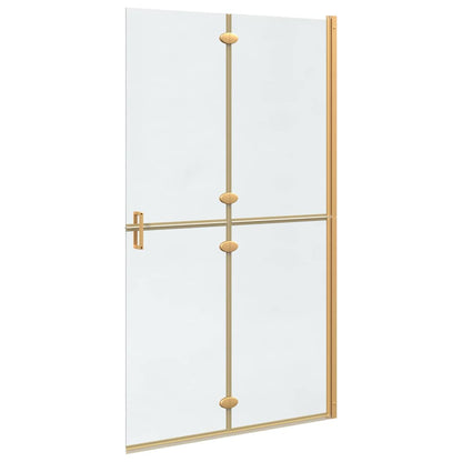 Walk-In Shower Wall Folding Gold 110 x 6.5 x 190 cm