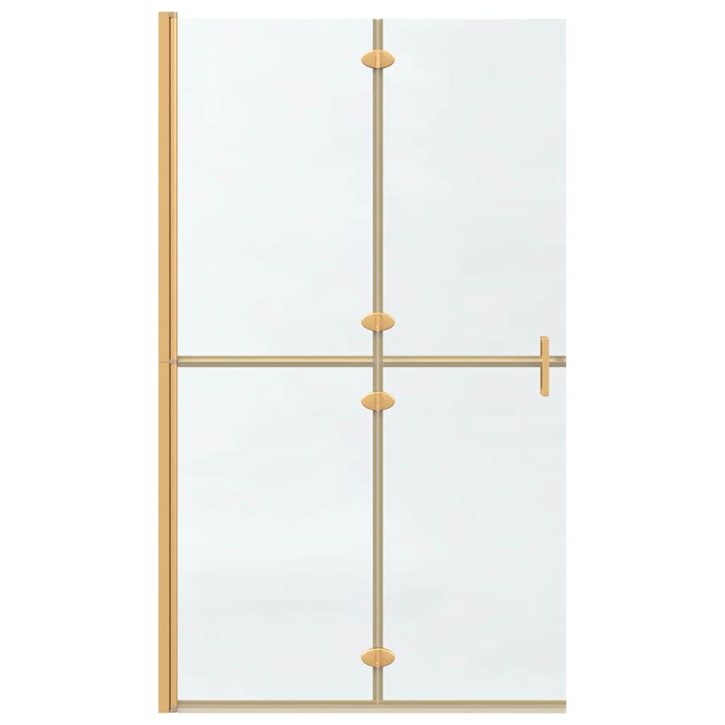 Walk-In Shower Wall Folding Gold 110 x 6.5 x 190 cm
