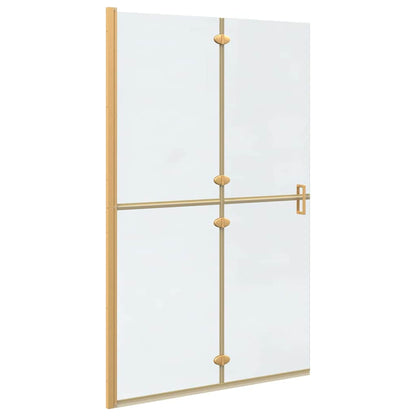 Walk-In Shower Wall Folding Gold 120 x 6.5 x 190 cm