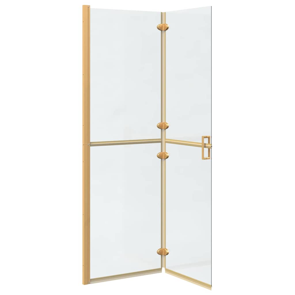 Walk-In Shower Wall Folding Gold 120 x 6.5 x 190 cm