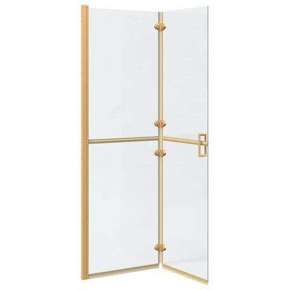 Walk-In Shower Wall Folding Gold 120 x 6.5 x 190 cm