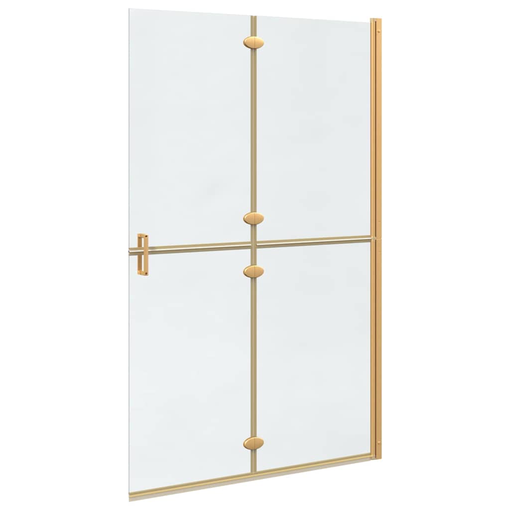 Walk-In Shower Wall Folding Gold 120 x 6.5 x 190 cm