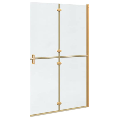 Walk-In Shower Wall Folding Gold 120 x 6.5 x 190 cm