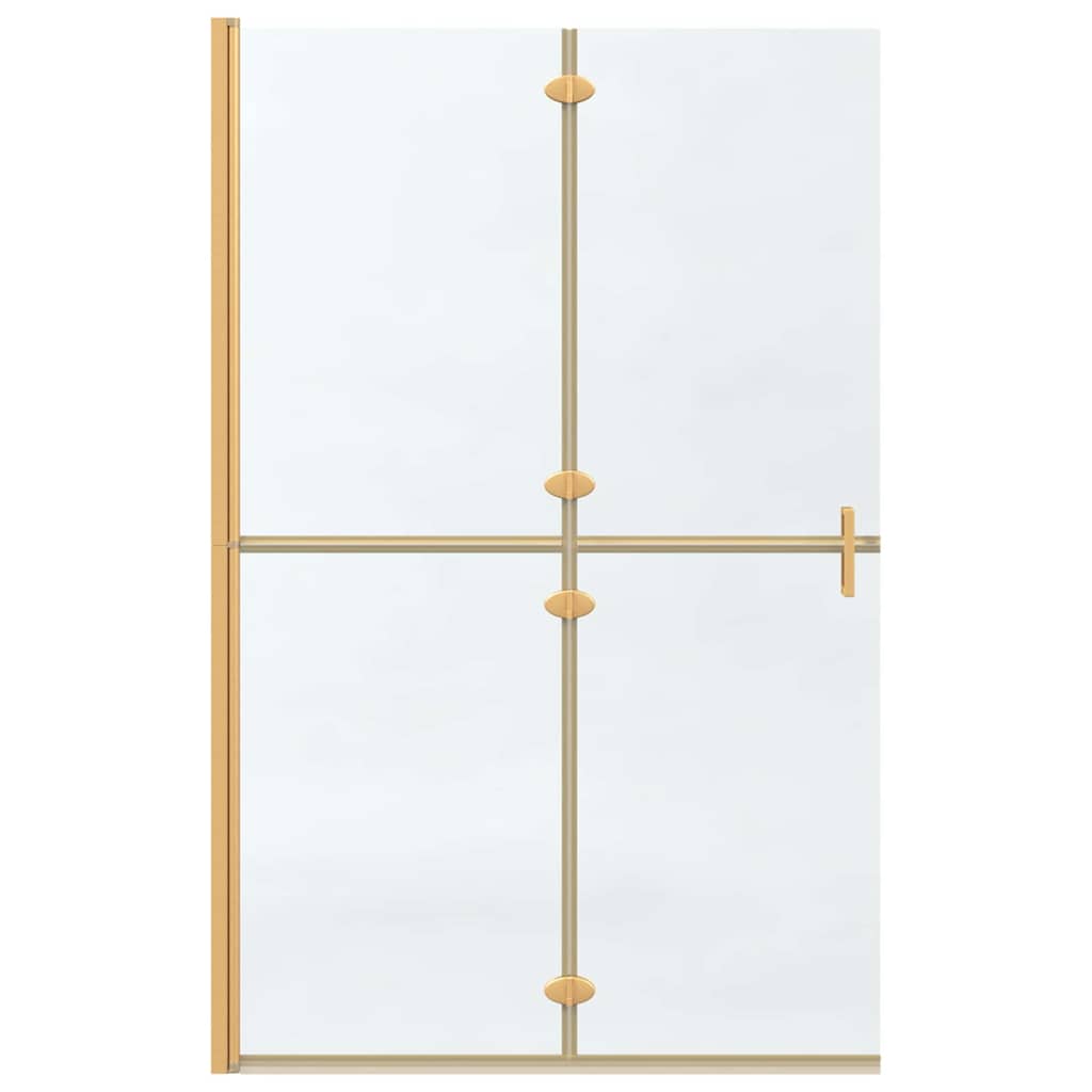 Walk-In Shower Wall Folding Gold 120 x 6.5 x 190 cm