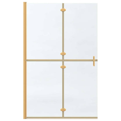 Walk-In Shower Wall Folding Gold 120 x 6.5 x 190 cm