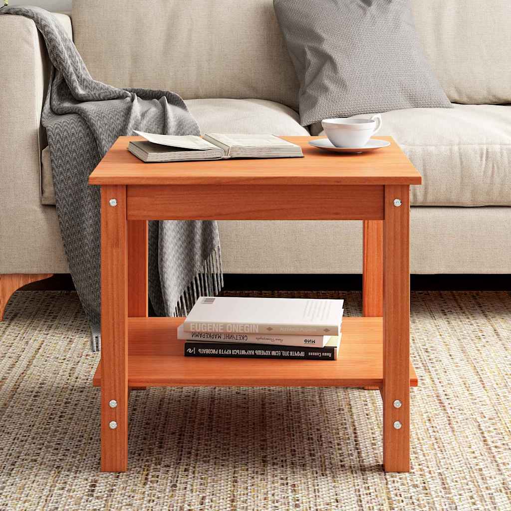 Coffee Table Wax brown 50 x 50 x 45 cm Solid pine wood