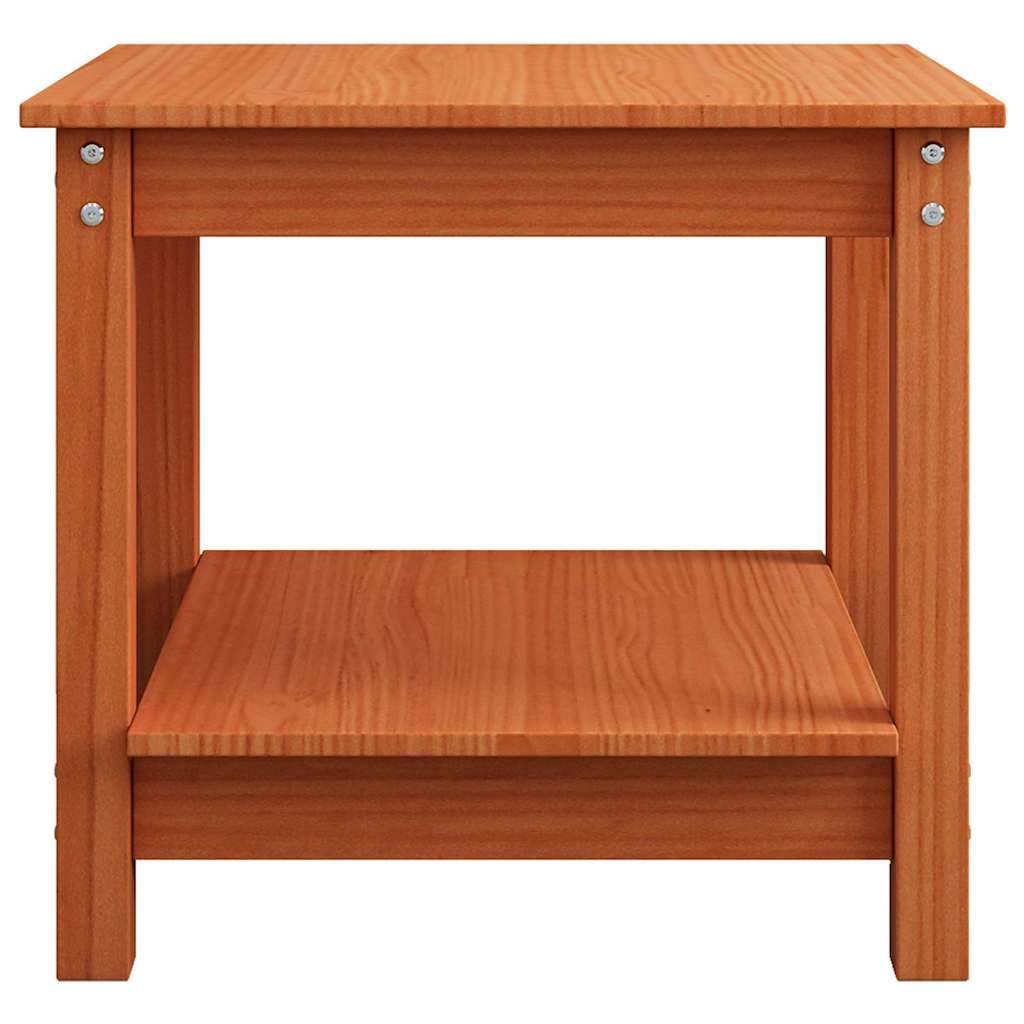 Coffee Table Wax brown 50 x 50 x 45 cm Solid pine wood