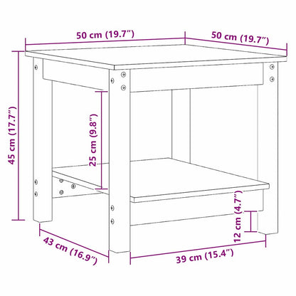 Coffee Table Wax brown 50 x 50 x 45 cm Solid pine wood