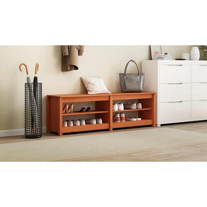 Shoe Bench with Shelf with Storage Wax Brown 160 x 36.5 x 50 cm