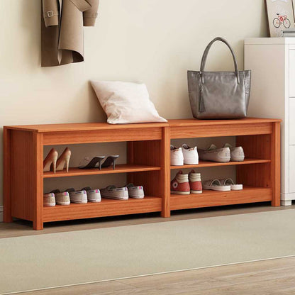 Shoe Bench with Shelf with Storage Wax Brown 160 x 36.5 x 50 cm