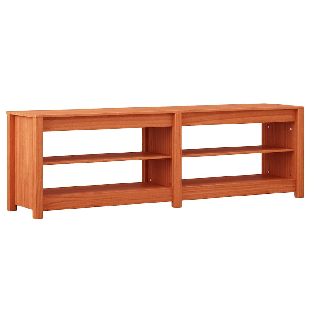 Shoe Bench with Shelf with Storage Wax Brown 160 x 36.5 x 50 cm