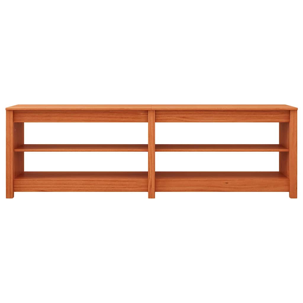 Shoe Bench with Shelf with Storage Wax Brown 160 x 36.5 x 50 cm
