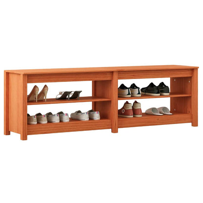Shoe Bench with Shelf with Storage Wax Brown 160 x 36.5 x 50 cm