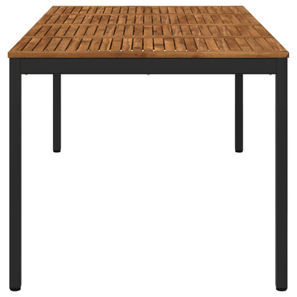 Garden Dinner Table Natural and Black 196 x 100.5 x 75 cm