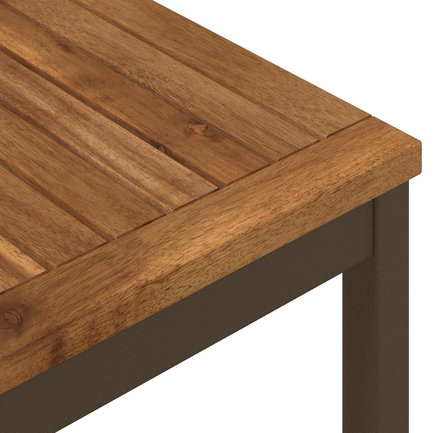 Garden Dinner Table Natural and Coffee 196 x 100.5 x 75 cm