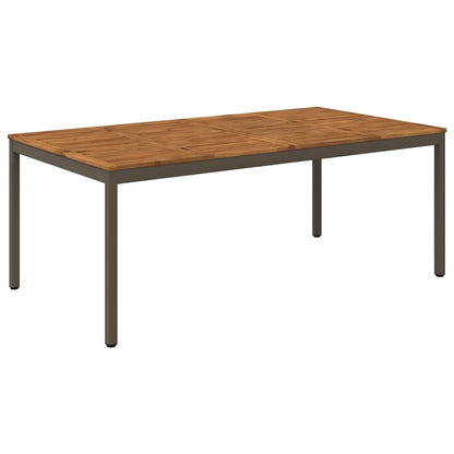 Garden Dinner Table Natural and Coffee 196 x 100.5 x 75 cm