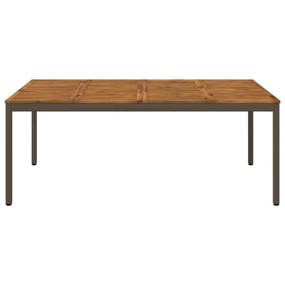Garden Dinner Table Natural and Coffee 196 x 100.5 x 75 cm