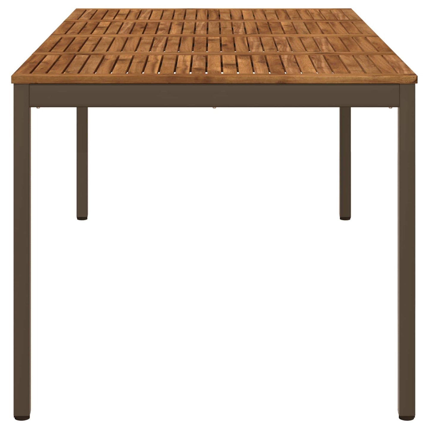 Garden Dinner Table Natural and Coffee 196 x 100.5 x 75 cm