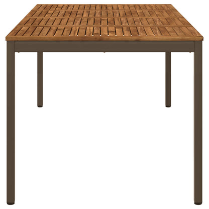 Garden Dinner Table Natural and Coffee 196 x 100.5 x 75 cm