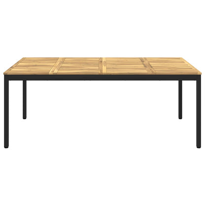 Garden Dinner Table White and Black 196 x 100.5 x 75 cm