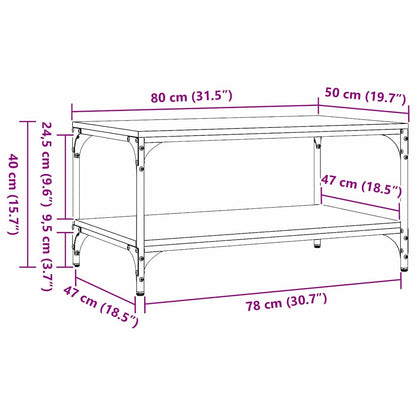 Coffee Table Black Oak 82 x 50 x 40 cm Engineered Wood