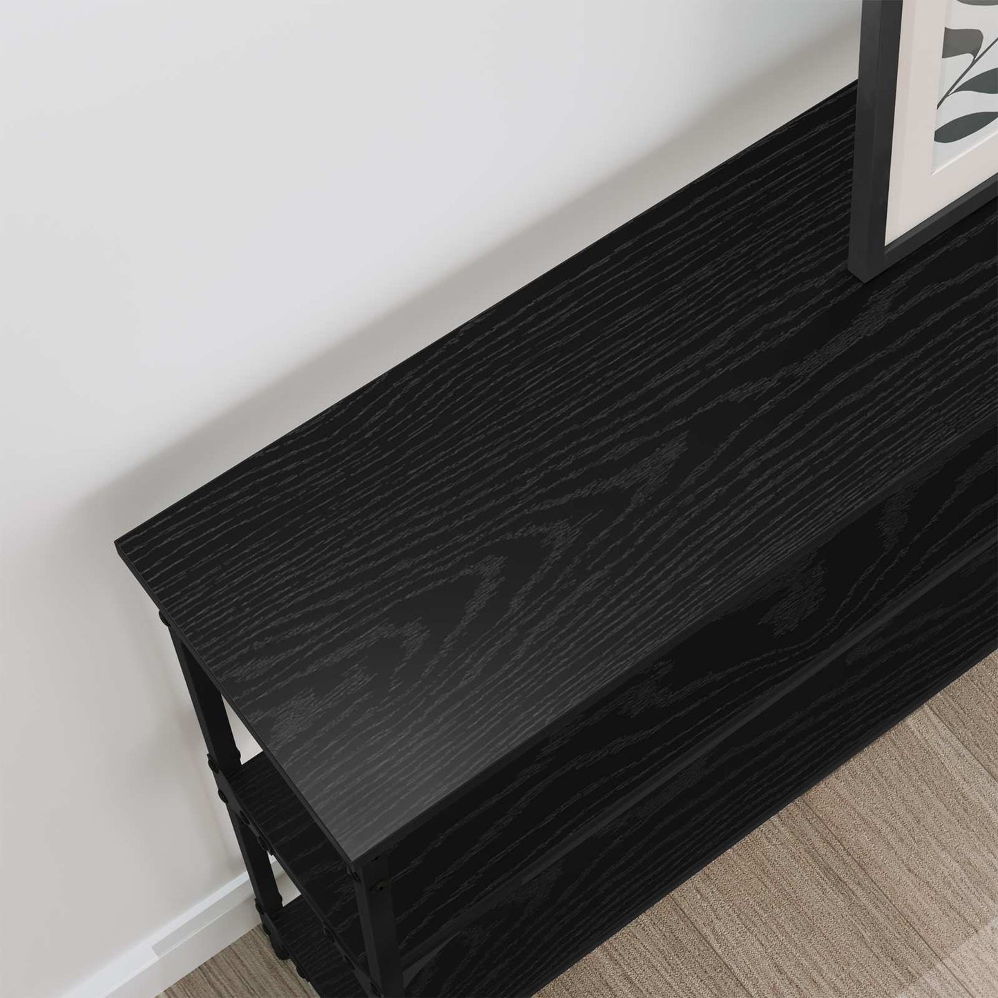Console Table Black oak 100 x 22.5 x 75 cm Engineered Wood