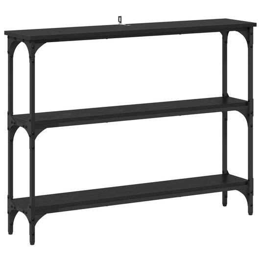 Console Table Black oak 100 x 22.5 x 75 cm Engineered Wood