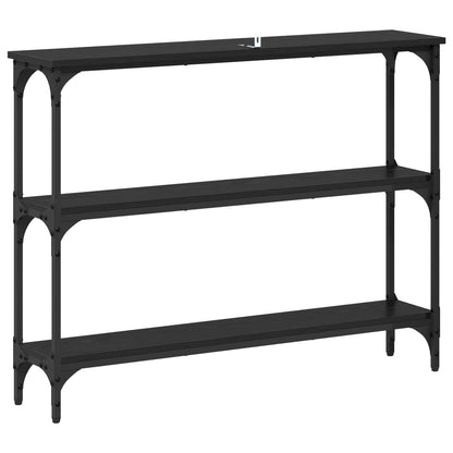 Console Table Black oak 100 x 22.5 x 75 cm Engineered Wood
