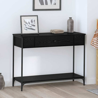 Console Table Black oak 100 x 34.5 x 75 cm Engineered wood