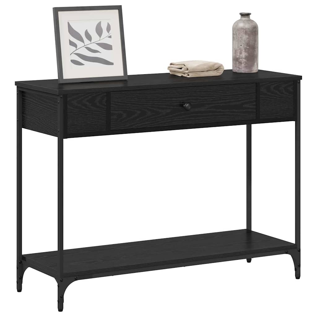 Console Table Black oak 100 x 34.5 x 75 cm Engineered wood