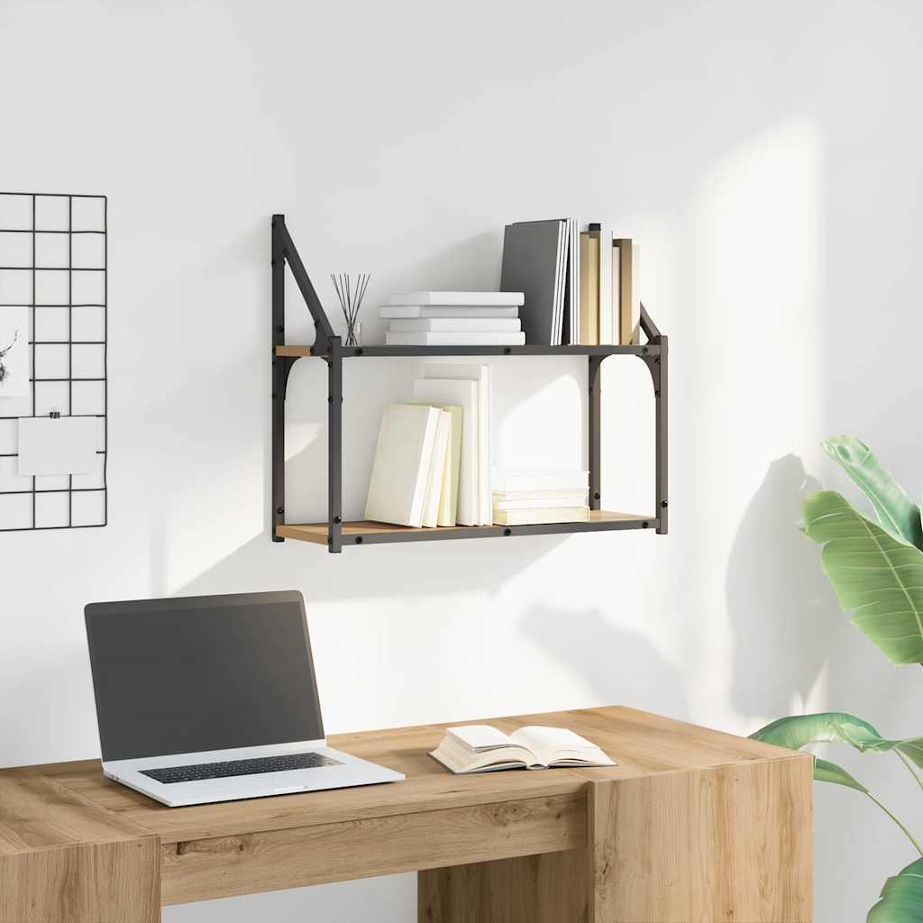 Wall Shelf Wall-Mounted Artisan oak 60 x 21 x 51 cm