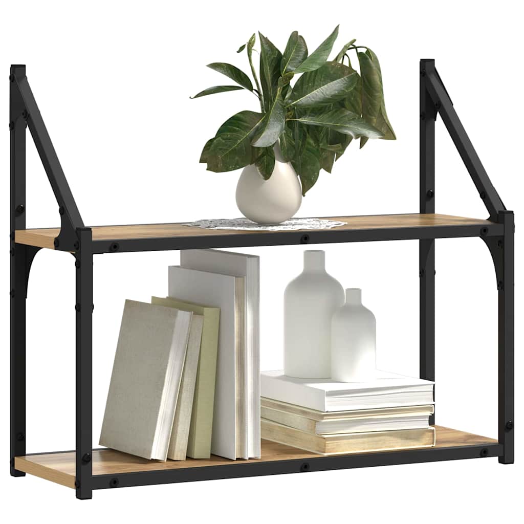 Wall Shelf Wall-Mounted Artisan oak 60 x 21 x 51 cm