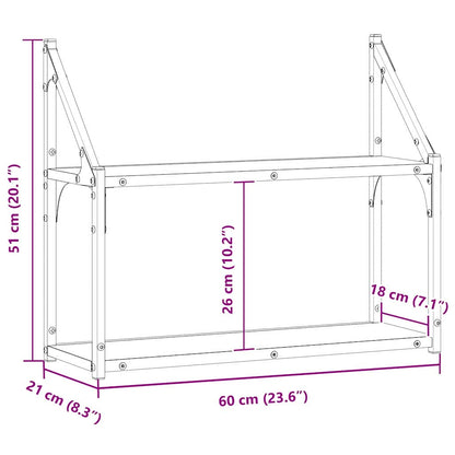 Wall Shelf Wall-Mounted Artisan oak 60 x 21 x 51 cm