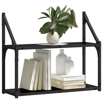 Wall Shelf with Shelf Black oak 60 x 21 x 51 cm Engineered Wood