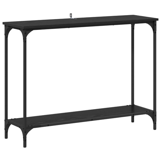 Console Table Black oak 101 x 30.5 x 75 cm Engineered wood