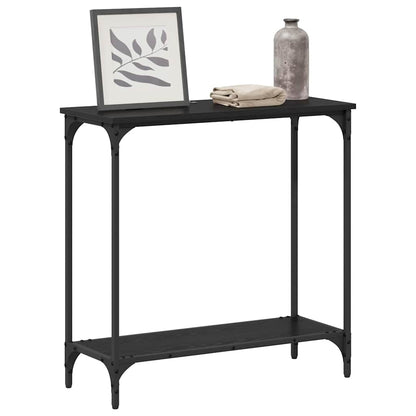 Console Table Black oak 75 x 30.5 x 75 cm Engineered wood