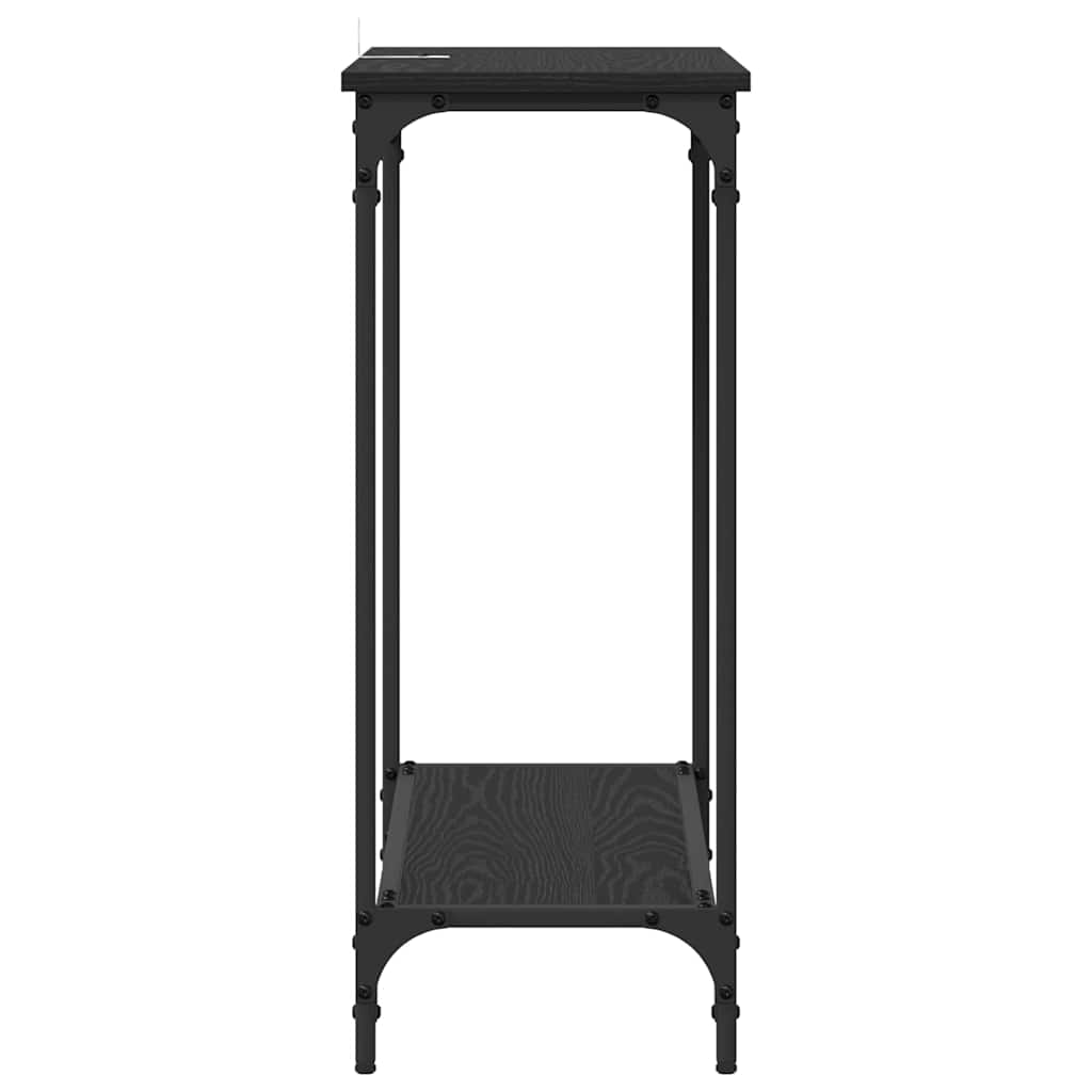 Console Table Black oak 75 x 30.5 x 75 cm Engineered wood