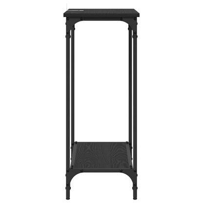 Console Table Black oak 75 x 30.5 x 75 cm Engineered wood
