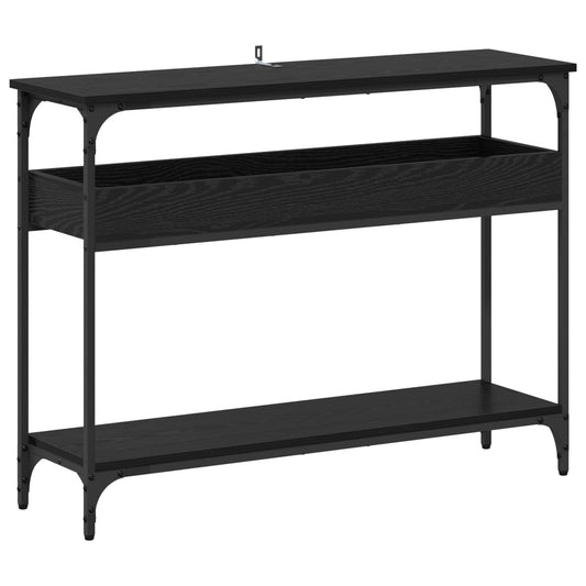 Console Table Black oak 100 x 29 x 75 cm Engineered wood