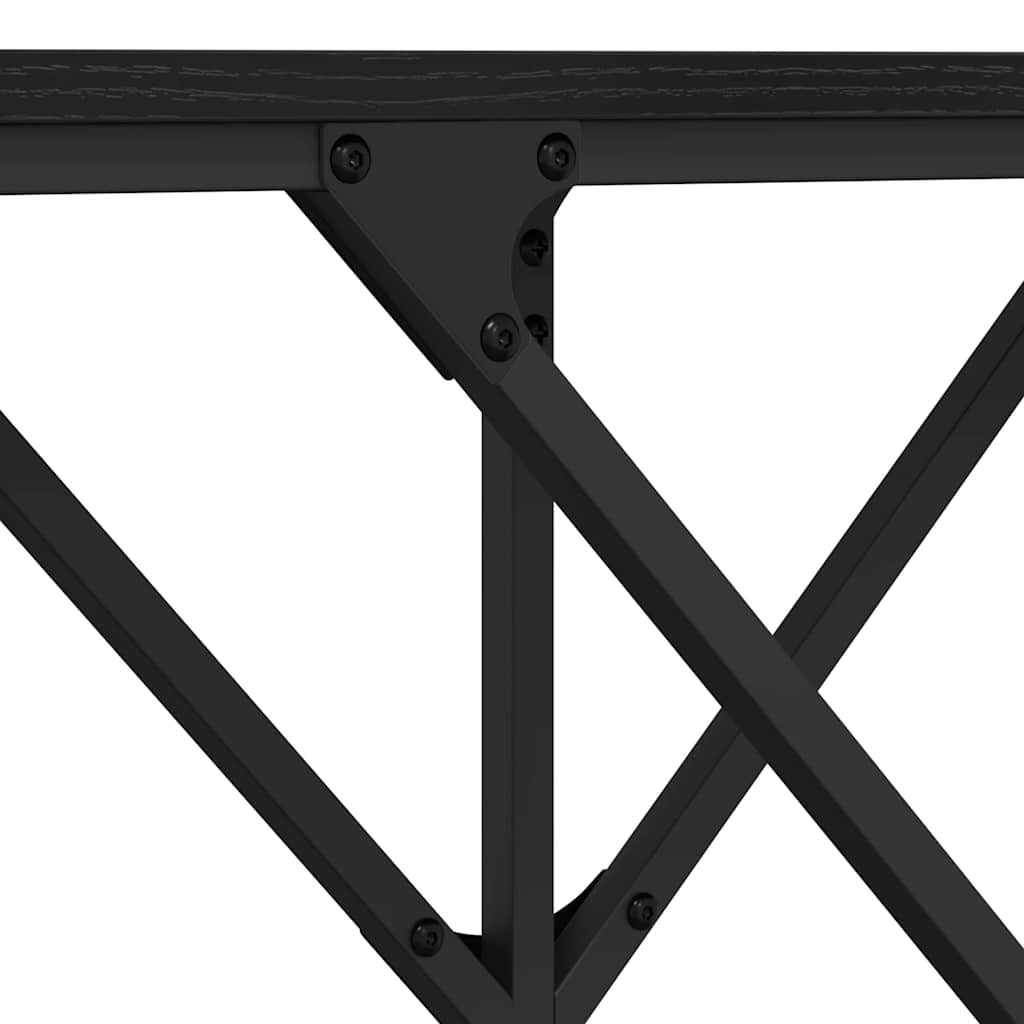 Console Table Black Oak 140 x 29 x 75 cm Engineered Wood
